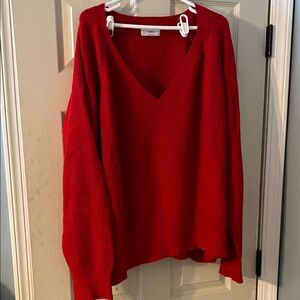 Old Navy Women's V-Neck Sweater in Bold Red